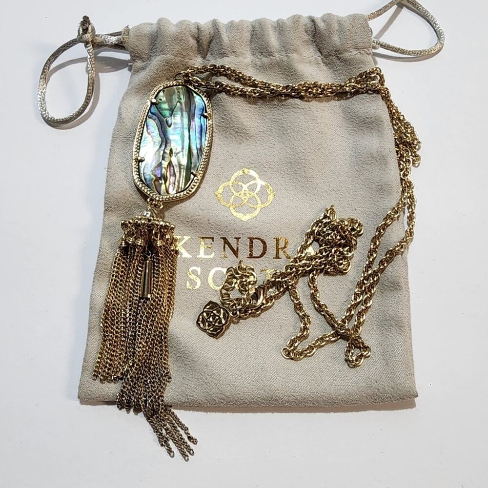 Kendra scott gold‎ and abalone Rayne necklace